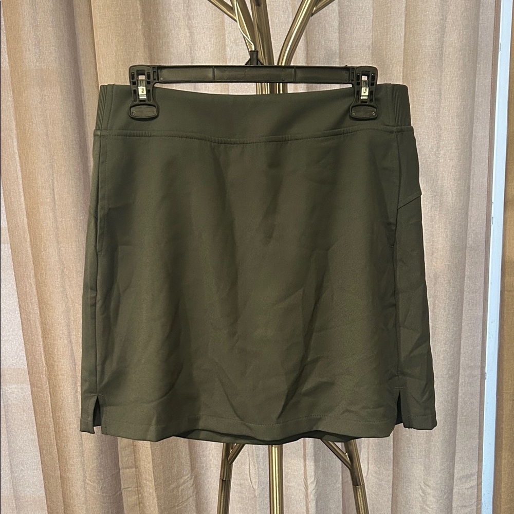 32 Degrees Olive Green Mini Skirt with Side Slits